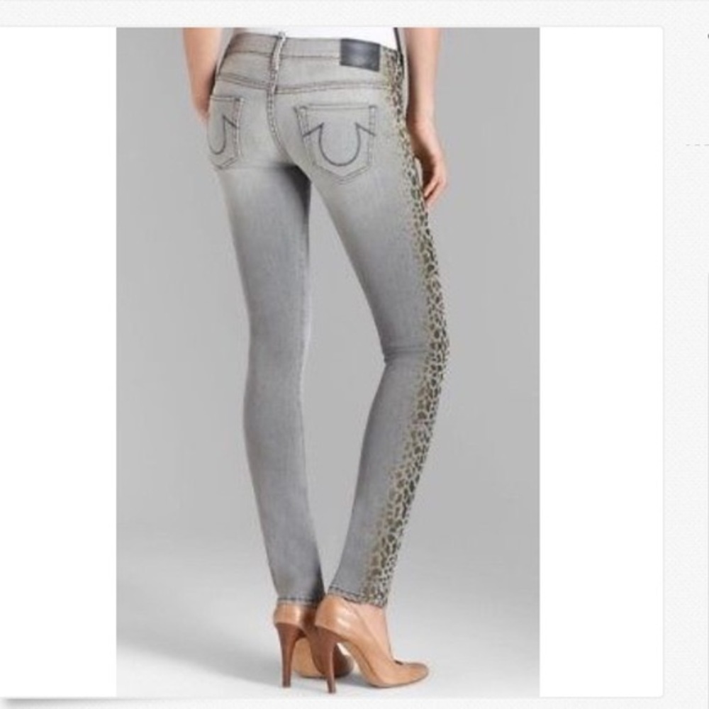True Religion Jude Sand Drifter Skinny Gray Jeans